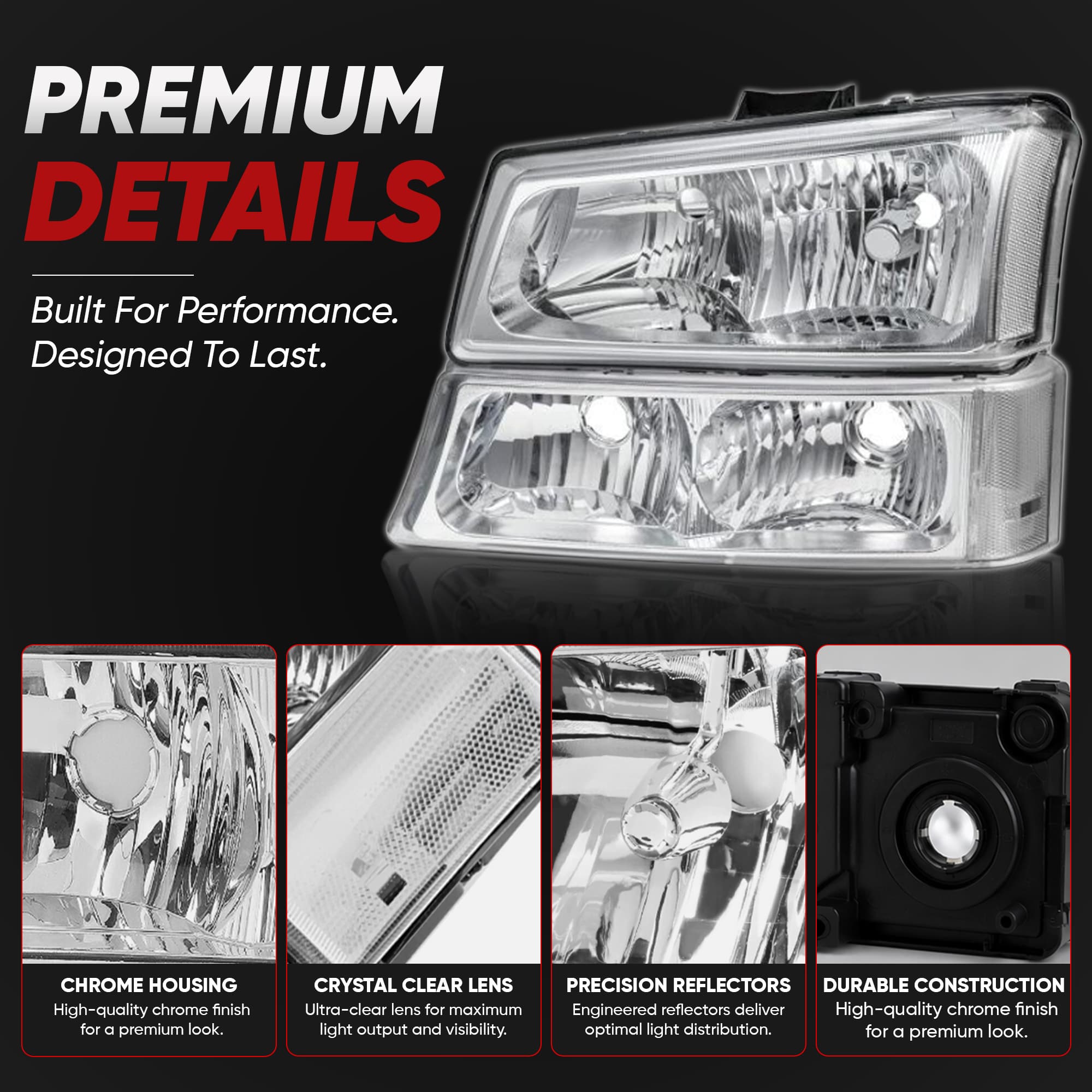 2003-2006 Chevy Silverado headlights side angle